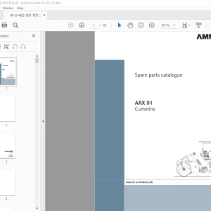 Ammann ARX 91 Tandem Roller Parts Manual 0016-0043 PDF