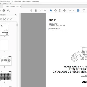 Ammann ARX 91 Tandem Roller Parts Manual 0044-0103 PDF