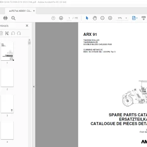 Ammann ARX 91 Tandem Roller Parts Manual 0104-0119 PDF