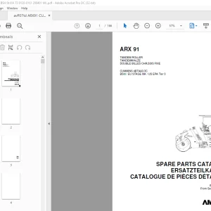 Ammann ARX 91 Tandem Roller Parts Manual 0120-0161 PDF