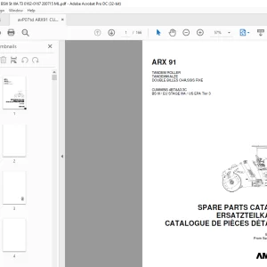 Ammann ARX 91 Tandem Roller Parts Manual 0162-0167 PDF