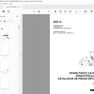 Ammann ARX 91 Tandem Roller Parts Manual 0173 PDF