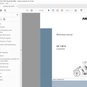 Ammann AV 120 X Tandem Roller Workshop Manual 4022108 PDF