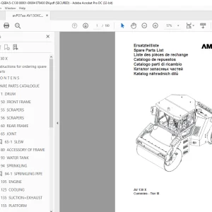 Ammann AV 130 X Tandem Roller Cummins Tier III Parts Manual PDF