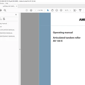 Ammann AV 130 X Tandem Roller Operating Manual 00024 PDF