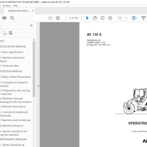 Ammann AV 130 X Tandem Roller Operating Manual 3007848 PDF