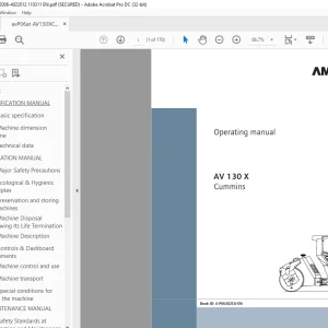 Ammann AV 130 X Tandem Roller Operating Manual 4022006 PDF