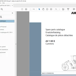 Ammann AV 130 X Tandem Roller Operating Manual SN 4022001 PDF