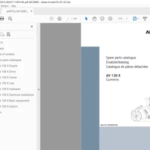 Ammann AV 130 X Tandem Roller Parts Manual 4022013 PDF