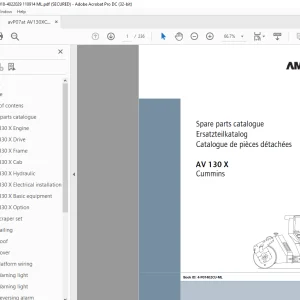 Ammann AV 130 X Tandem Roller Parts Manual 4022018 PDF