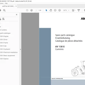 Ammann AV 130 X Tandem Roller Parts Manual 4022030 PDF