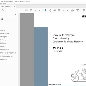 Ammann AV 130 X Tandem Roller Parts Manual 4022036 PDF