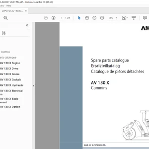 Ammann AV 130 X Tandem Roller Parts Manual 4022044 PDF