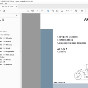 Ammann AV 130 X Tandem Roller Parts Manual 4022071 PDF