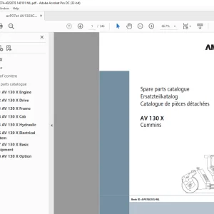 Ammann AV 130 X Tandem Roller Parts Manual 4022074 PDF