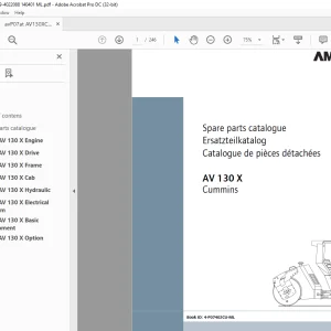 Ammann AV 130 X Tandem Roller Parts Manual 4022079 PDF