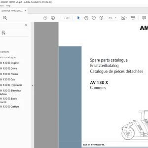 Ammann AV 130 X Tandem Roller Parts Manual 4022089 PDF