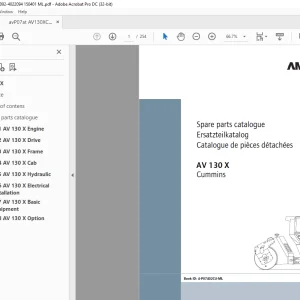 Ammann AV 130 X Tandem Roller Parts Manual 4022092 PDF