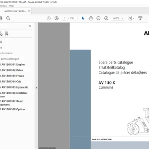 Ammann AV 130 X Tandem Roller Parts Manual 4022103 PDF