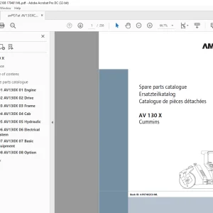 Ammann AV 130 X Tandem Roller Parts Manual 4022108 PDF