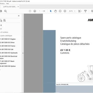 Ammann AV 130 X Tandem Roller Parts Manual 4022116 PDF