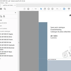 Ammann AV 130 X Tandem Roller Parts Manual 4022130 PDF