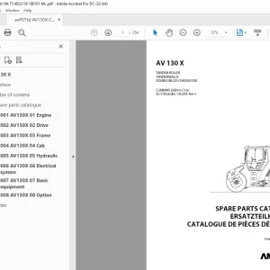 Ammann AV 130 X Tandem Roller Parts Manual 4022136 PDF