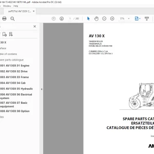 Ammann AV 130 X Tandem Roller Parts Manual 4022140 PDF