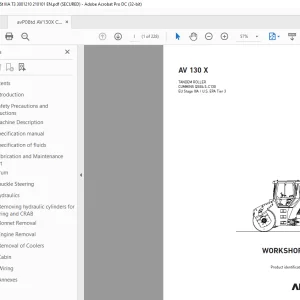 Ammann AV 130 X Tandem Roller Workshop Manual 3001210 PDF