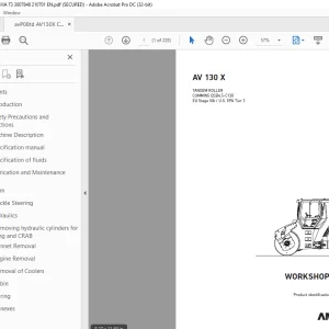 Ammann AV 130 X Tandem Roller Workshop Manual 3007848 PDF