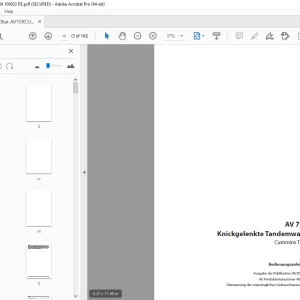 Ammann AV 70 X Knickgelenkte Tandemwalze Bedienungsanleitung 4062001 PDF
