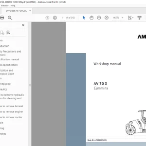 Ammann AV 70 X Tandem Roller Cummins Tier 3 Workshop Manual 4062136 PDF
