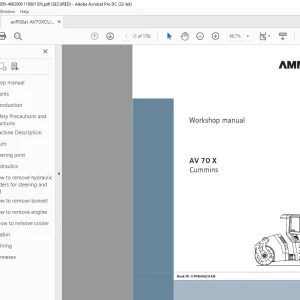 Ammann AV 70 X Tandem Roller Cummins Tier 3 Workshop Manual 4062005 PDF