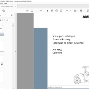 Ammann AV 70 X Tandem Roller Parts Manual SN 4062001 PDF