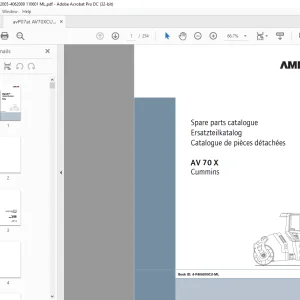 Ammann AV 70 X Tandem Roller Parts Manual SN 4062005 PDF
