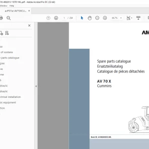 Ammann AV 70 X Tandem Roller Parts Manual SN 4062010 PDF