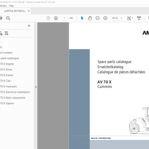 Ammann AV 70 X Tandem Roller Parts Manual SN 4062014 PDF