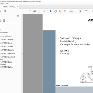Ammann AV 70 X Tandem Roller Parts Manual SN 4062029 PDF