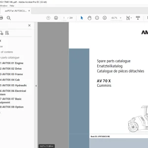 Ammann AV 70 X Tandem Roller Parts Manual SN 4062163 PDF
