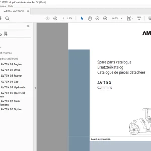 Ammann AV 70 X Tandem Roller Parts Manual SN 4062165