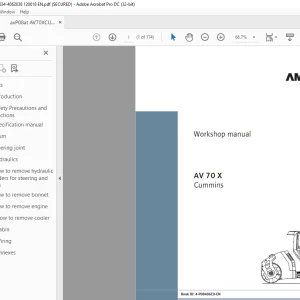 Ammann AV 70 X Tandem Roller Workshop Manual 4062034 PDF