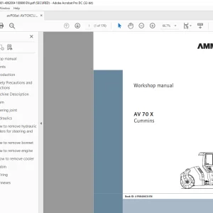 Ammann AV 70 X Tandem Roller Workshop Manual SN 4062001 PDF
