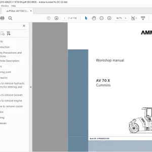 Ammann AV 70 X Tandem Roller Workshop Manual SN 4062001 PDF