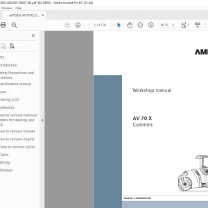 Ammann AV 70 X Tandem Roller Workshop Manual SN 4062039  PDF