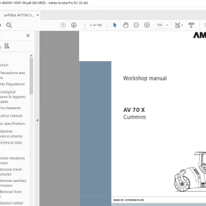 Ammann AV 70 X Tandem Roller Workshop Manual SN 4062046 PDF