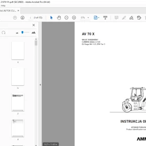 Ammann AV 70 X WALEC TANDEMOWY INSTRUKCJA OBSŁUGI 3008841 PDF