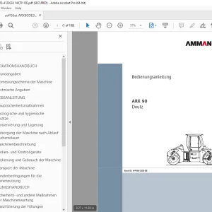 Ammann Arx 90 Deutz Bedienungsanleitung (P06412DE) PDF