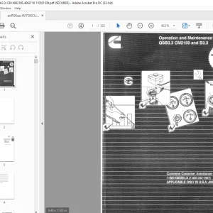Ammann Cummins QSB3.3 CM2150 & B3.3 Operation & Maintenance Manual PDF