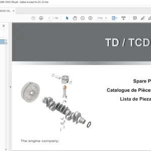 Ammann Deutz TD/TCD 3.6 L4 Spare Parts Catalogue Manual PDF