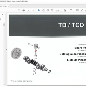Ammann Deutz TD TCD 3.6 L4 Spare Parts Catalogue Manual PDF